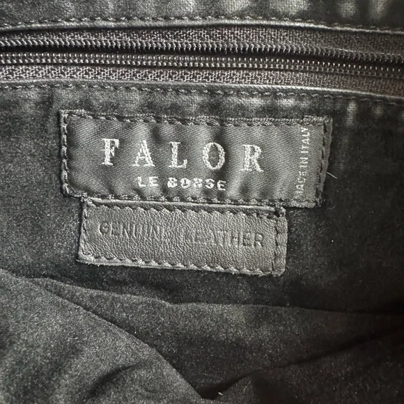 Falor Le Borse black croc-embossed leather bag. Made in Italy - Picture 5 of 9